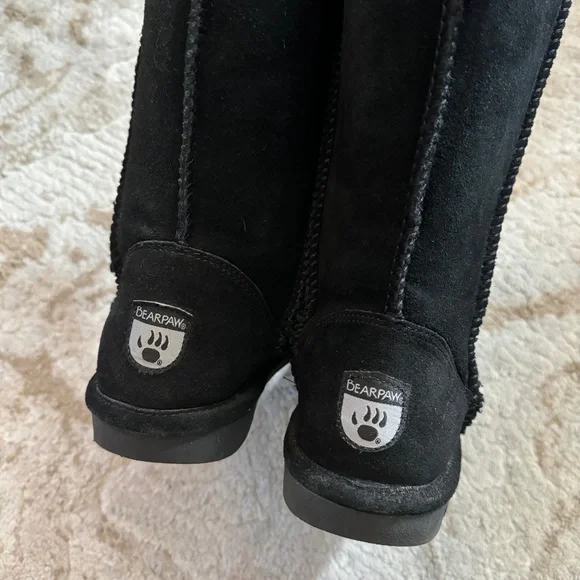 BearPaw Black Boots women’s size 8. Great condition. - Picture 3 of 7